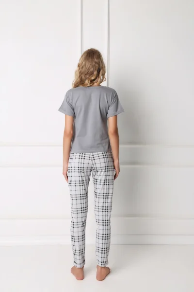 Dámské pyžamo Belle Long Grey SL - Šedá