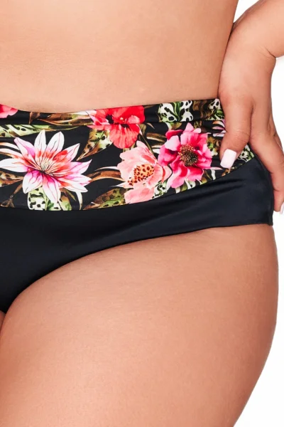 Spodní díl plavek SF 219/3 Floral - Černo-barevná