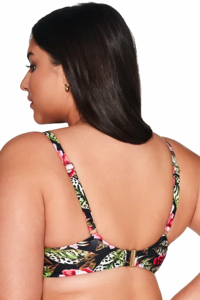 Vyztužený horní díl plavek SK 218 Floral - Černo-barevná