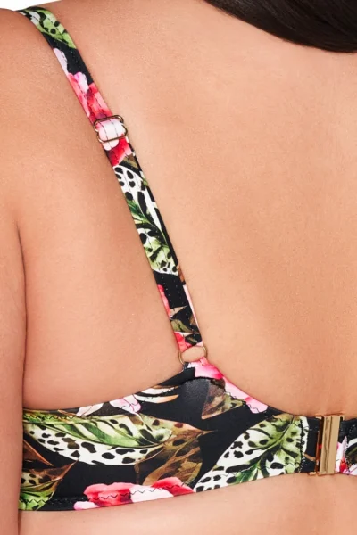 Vyztužený horní díl plavek SK 218 Floral - Černo-barevná