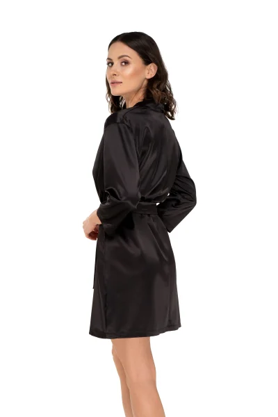 Saténový županek Anette - Černá
