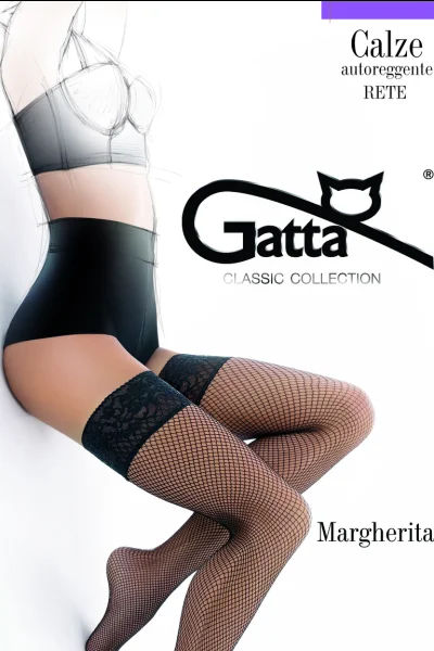 Samodržící punčochy Margherita 15-20 DEN - Černá