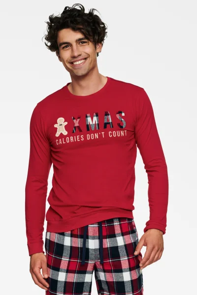 Pánské pyžamo 40124 Hygge - Červená