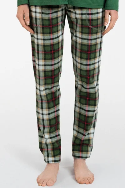 Dámské pyžamo Asama - dlouhé propínací - Zelená