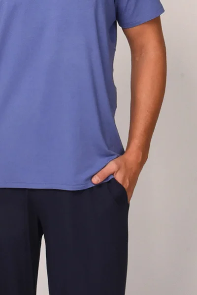 Pánské pyžamo Dallas - Světlemodrá-tmavěmodrá