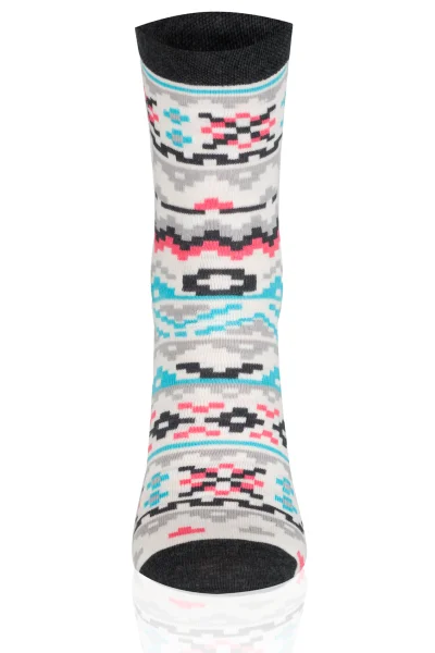 Pánské ponožky S128D/M PIKO - dlouhé - Ecru-šedá