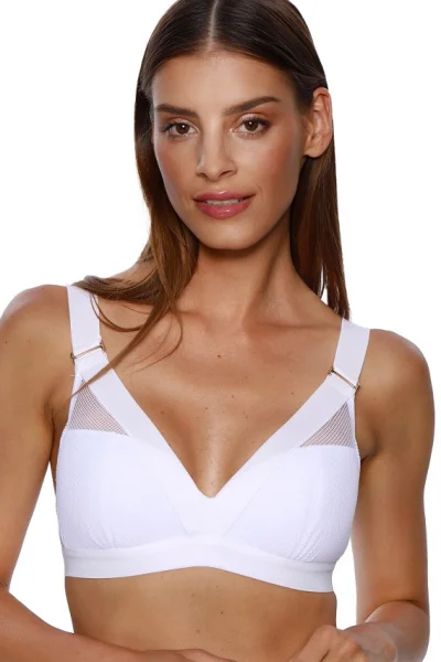 Sportovní nevyztužená podprsenka WB-748 Lara - bez kostice - Bílá