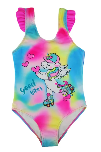 Dívčí jednodílné plavky s jednorožcem KD001 - Mix barev