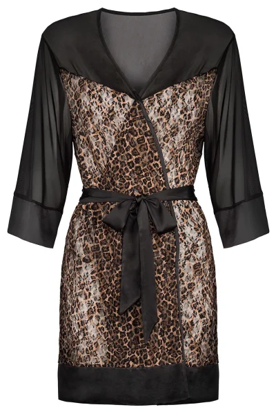 Sexy župan Allunes - Černo-hnědá