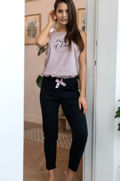 Dámské pyžamo Power SL - Černo-růžová