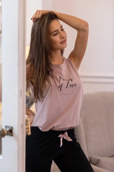 Dámské pyžamo Power SL - Černo-růžová